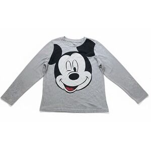Disney‎ Mickey Mouse Winking Long Sleeve Soft Jersey T Shirt Large
